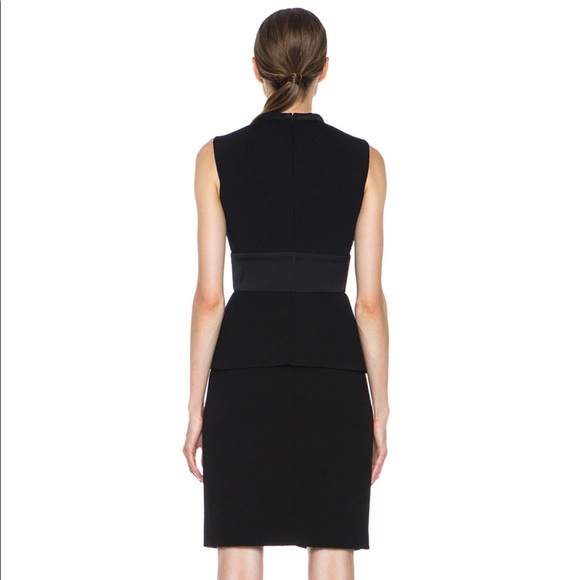 Proenza Schouler Wool-Crepe & Lace Peplum Dress Size 4 - Picture 9 of 16